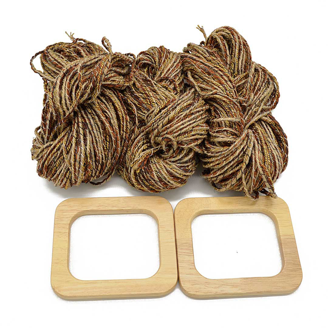 JUTE-11/ BROWN - Multicolor Brown-Biege