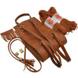 Picture of Kit Backpack Erato, Vintage Tabac, Tassels and Metallic Details with 400gr Hearts Cord Yarn, Rusty Ripe Apple