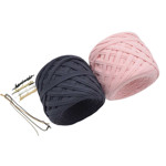 Picture of KIT Two-Tone T-SHIRT Yarn Bag  with Crochet Handle