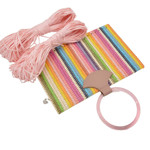Picture of Kit Straw Fold Pink with Round Resin Handle and 100gr Raffia Cord Yarn, Pink