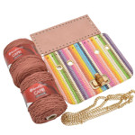 Εικόνα της Kιτ Καπάκι Limited Glamour 25εκ Ψάθα Multicolor  Ροζ με Νήμα Capri 600γρ, Σάπιο Μήλο