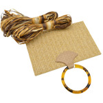 Picture of Kit Straw Fold, Biege  with Round Resin Handle and 100gr Raffia Cord Yarn, Multicolor Olive