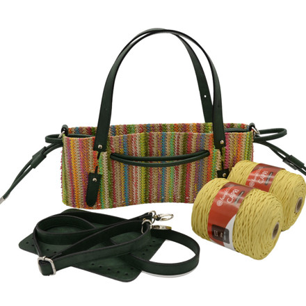 Picture of Gloria Kit – Multicolor Green Straw with 600g Capri Yarn, Yellow