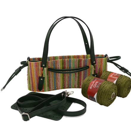 Picture of Gloria Kit – Multicolor Green Straw with 600g Capri Yarn, Olive