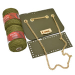 Picture of Kit Glamour Cover 25cm Green Cypress with Metal Accessories and 600gr Capri Yarn, Khaki
