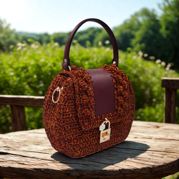 Picture of Kit Prada Bag with Flower Padlock & 500gr Capri Metallic Yarn. Choose Your Colors!