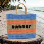 Picture of SUMMER Striped Jute Bag Kit with 1500g Capri Yarn