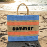 Picture of SUMMER Striped Jute Bag Kit with 1500g Capri Yarn