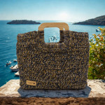 Picture of Kit Jute Bag, Wooden Handles. Choose your Color!