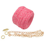 Picture of KIT Multicolor RIBBON Yarn Bag  with Crochet Handle