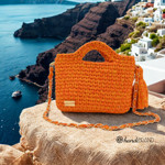 Picture of KIT Multicolor RIBBON Yarn Bag  with Crochet Handle