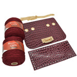 Picture of KIT Glamour 25cm, Patent Croco Bordeaux and Capri Yarn 600g, Bordeaux