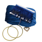 Picture of KIT Velvet Marshmallow Bag with Feathers