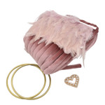 Picture of KIT Velvet Marshmallow Bag with Feathers