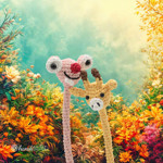 Picture of Jamella Giraffe Amigurumi Kit / Set of 2 Dolls