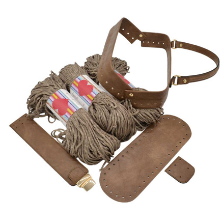 Εικόνα της Κιτ Ελασμα Doctor Wood Brown Καφέ με Νήμα Heart 600γρ Δίχρωμο Μπεζ