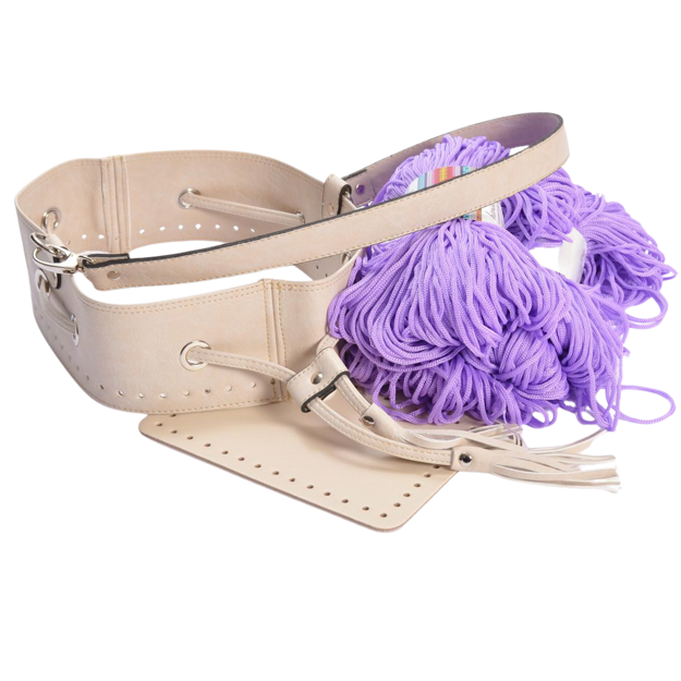 Picture of Kit SUGAR Pouch Bag, Vintage Sugar with 600gr Cord Yarn, Lilac-Mauve