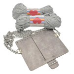 Εικόνα της Κιτ Καπάκι Mellia 23εκ Vintage Silver με Αλυσίδα 120εκ  και Νήμα Heart 400γρ, Γκρι