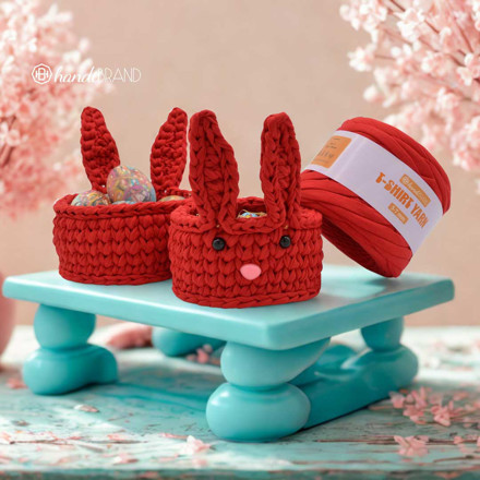 Picture of DIY Bunny Basket Kits made with T-Shirt Yarn/ 2 pieces