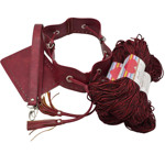 Picture of Kit Sugar Pouch Bag, Vintage Bordeaux with 600gr Hearts Cord Yarn