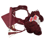 Picture of Kit Sugar Pouch Bag, Vintage Bordeaux with 600gr Hearts Cord Yarn