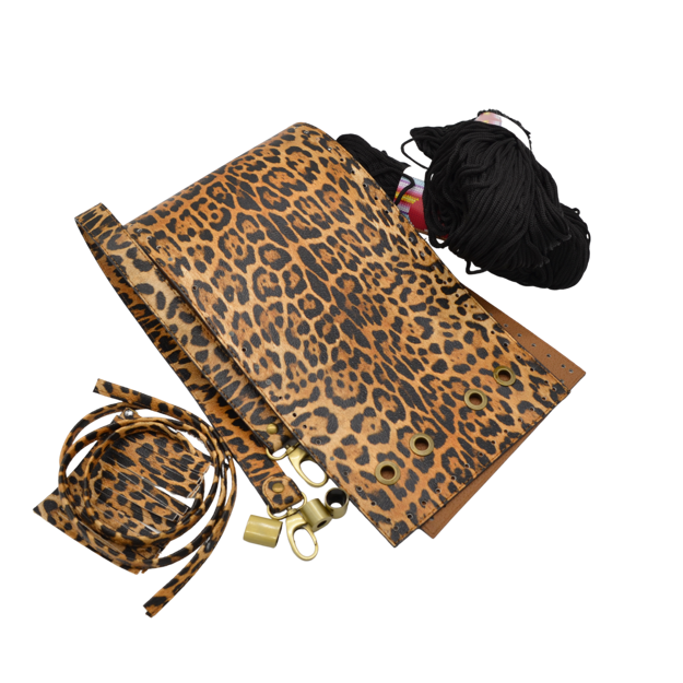 Εικόνα της Κιτ Πουγκί Erato Baby Leopard με Χεράκι Ωμου και Νήμα Heart 600γρ Μαύρο