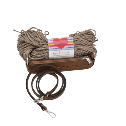 Picture of Kit Zipper Full 20cm Brown with 200gr Heart Yarn,